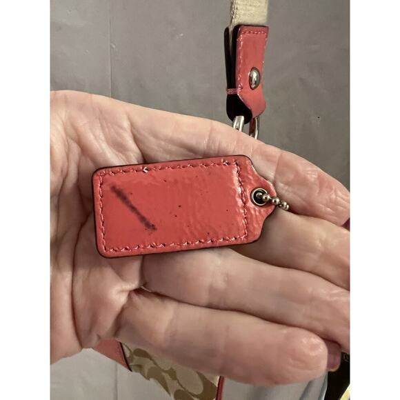 Coach Pink Tan Crossbody Bag Some Stains As Is 7.5 X9 - Picture 10 of 16